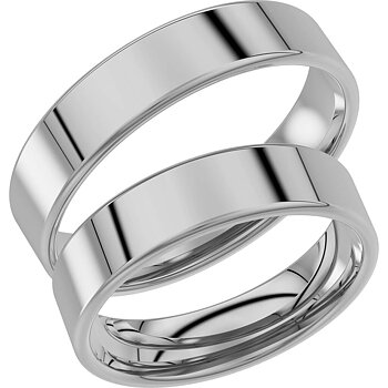 238-5 - Bred slät ring i vitguld