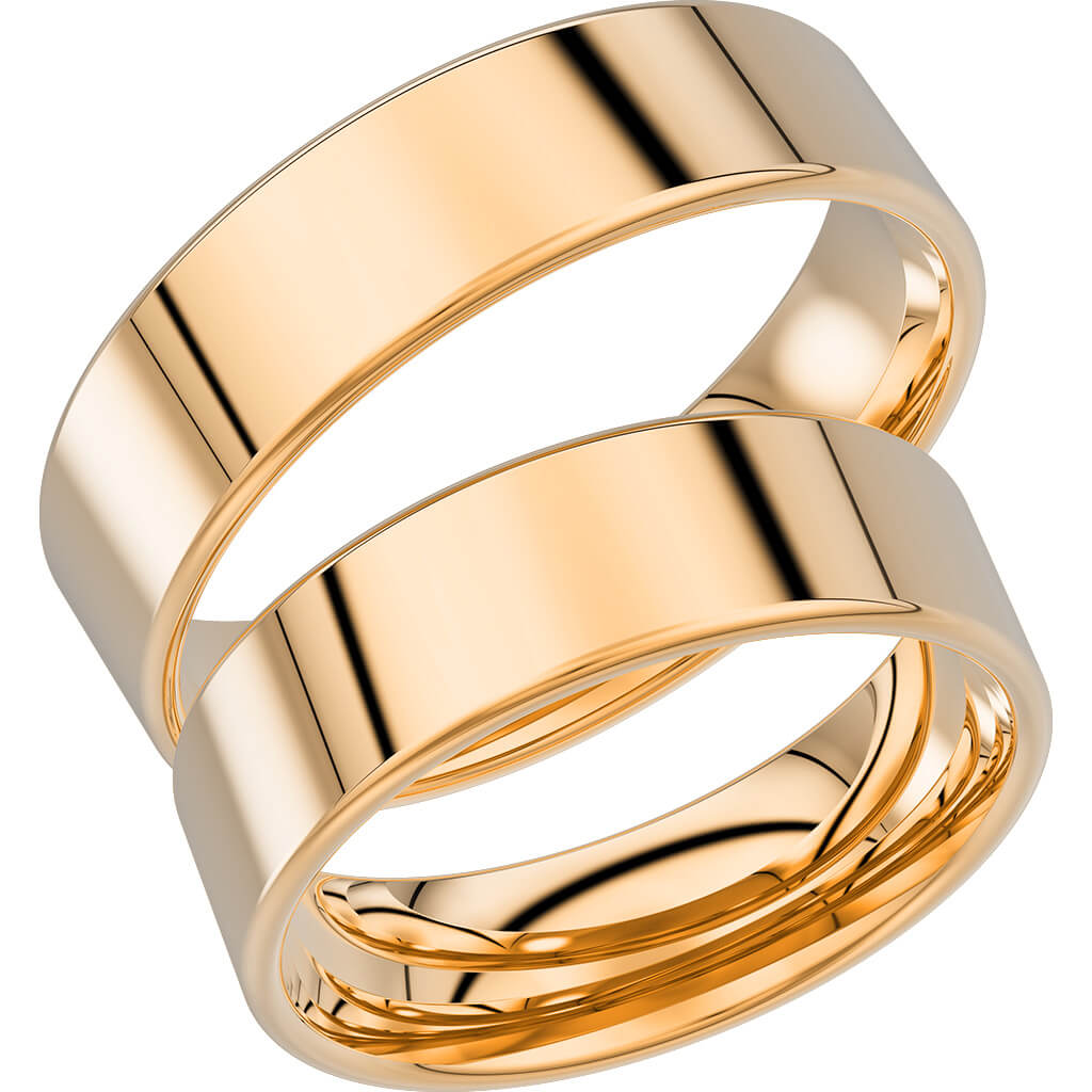 238-6 - Bred slät ring i rödguld
