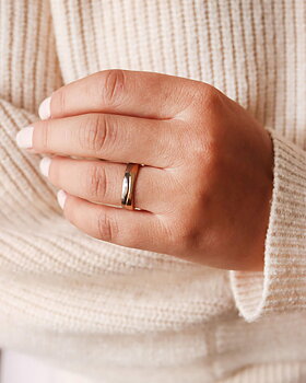 289-5 - Flerfärgad slät ring i rödguld & vitguld