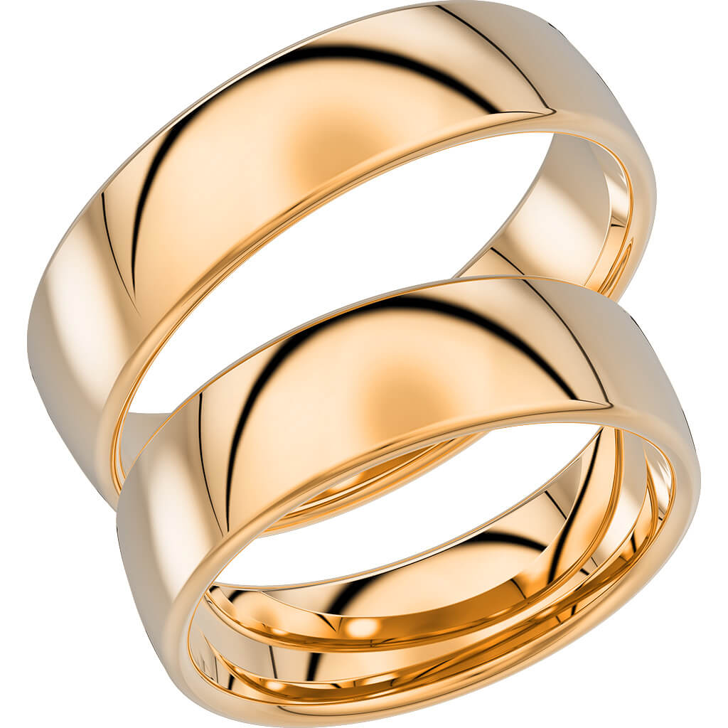 720-6 - Bred slät ring i rödguld