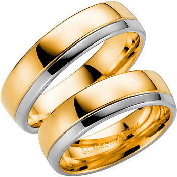 BASEL - Flerfärgad slät ring i rödguld & vitguld