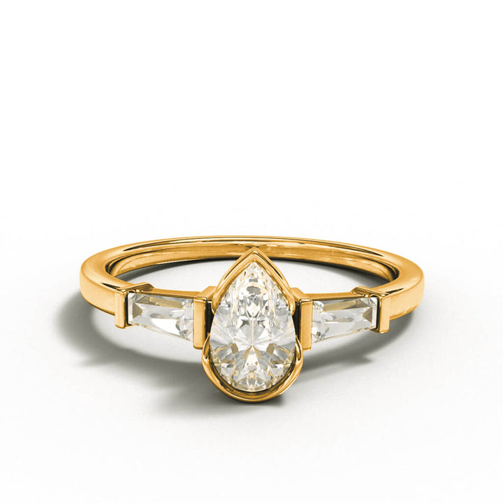 ELOGE - Pear Cut Diamond Ring 0,50 i rödguld - 2