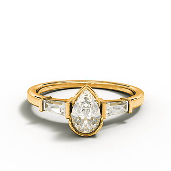 ELOGE - Pear Cut Diamond Ring 0,50 i rödguld