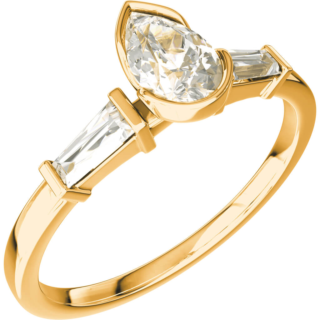 ELOGE - Pear Cut Diamond Ring 0,50 i rödguld