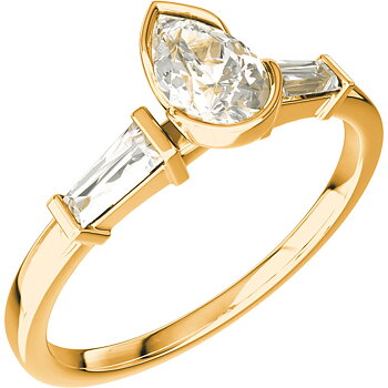 ELOGE - Pear Cut Diamond Ring 0,50 i rödguld