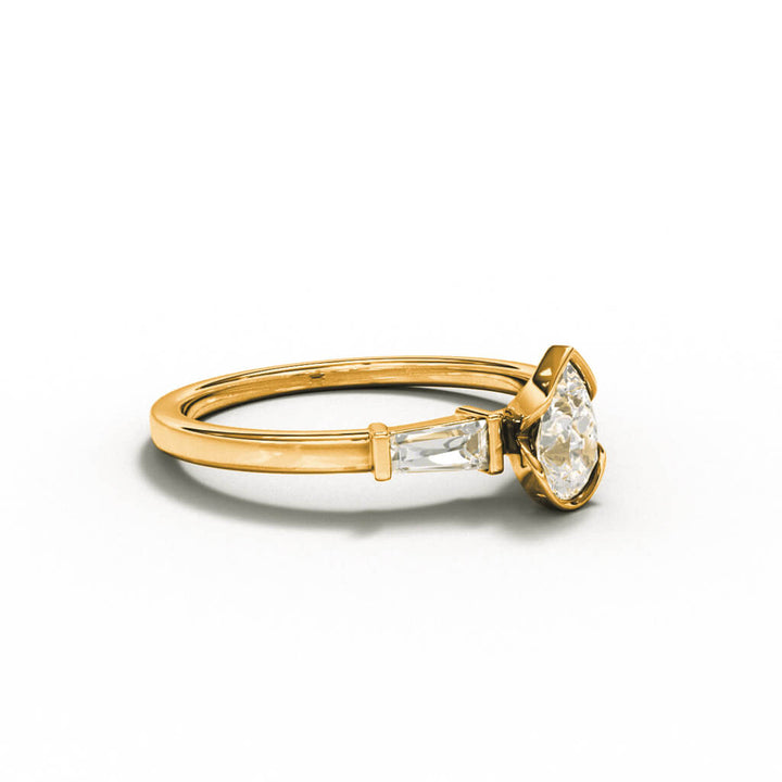 ELOGE - Pear Cut Diamond Ring 0,50 i rödguld - 4