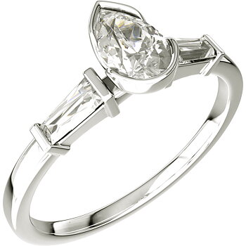ELOGE - Pear Cut Diamond Ring 0,50 i vitguld