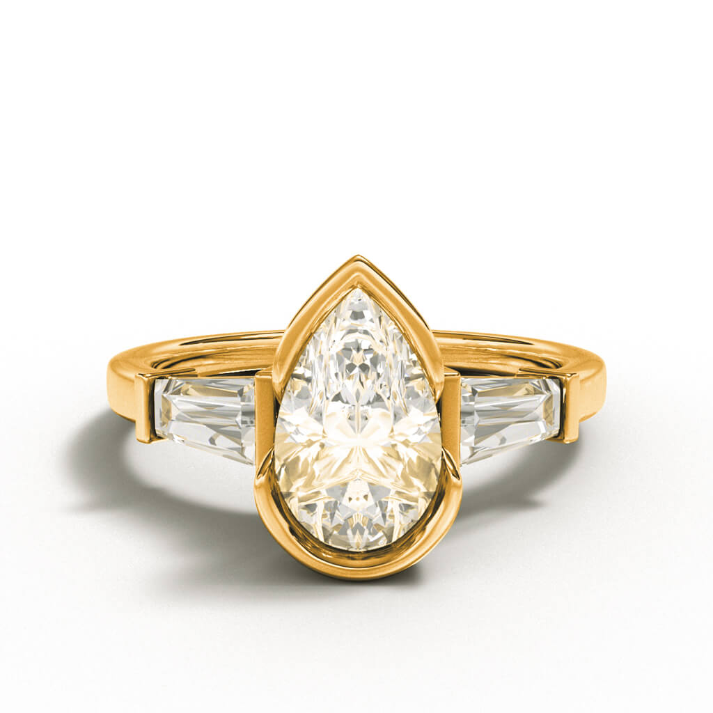 ELOGE - Pear Cut Diamond Ring 1,20 i rödguld