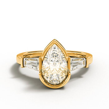 ELOGE - Pear Cut Diamond Ring 1,20 i rödguld