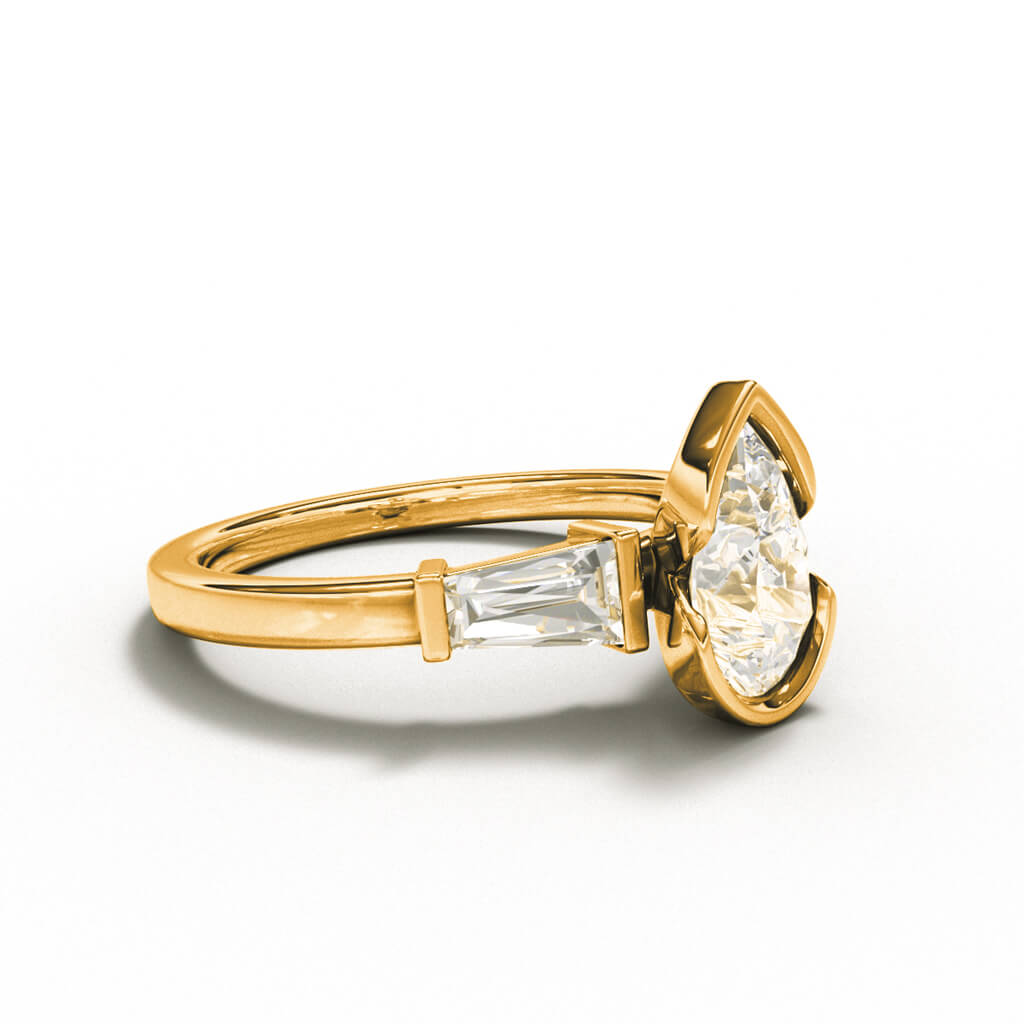 ELOGE - Pear Cut Diamond Ring 1,20 i rödguld - 2