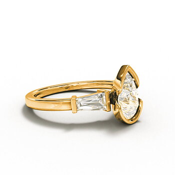 ELOGE - Pear Cut Diamond Ring 1,20 i rödguld