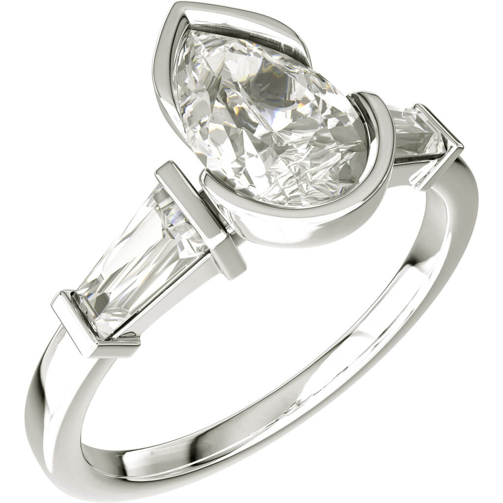 ELOGE - Pear Cut Diamond Ring 1,20 i vitguld