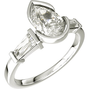 ELOGE - Pear Cut Diamond Ring 1,20 i vitguld