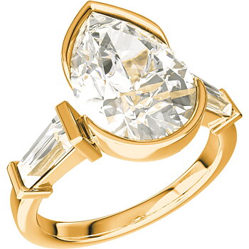 ELOGE - Pear Cut Diamond Ring 3,00 i rödguld