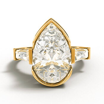 ELOGE - Pear Cut Diamond Ring 3,00 i rödguld