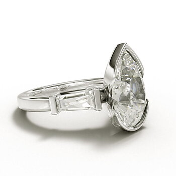 ELOGE - Pear Cut Diamond Ring 3,00 i vitguld