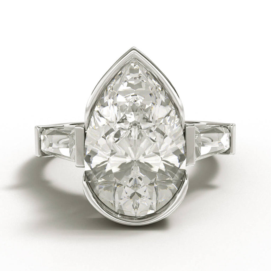 ELOGE - Pear Cut Diamond Ring 3,00 i vitguld - 3