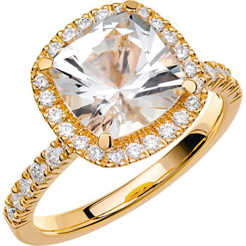 FAIRYTALE 12 Snövit beryll - Ädelstensring i rödguld