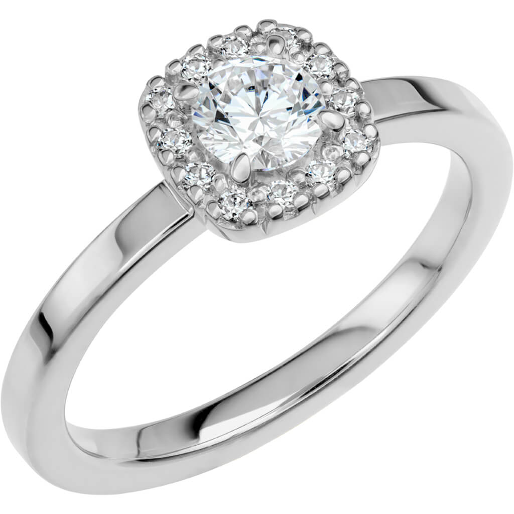 LOVE 04 - Smal haloring i vitguld