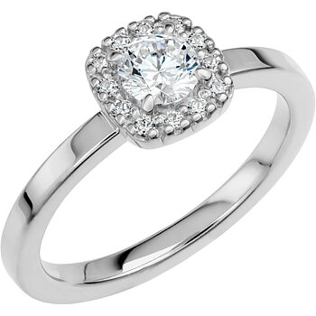 LOVE 04 - Smal haloring i vitguld