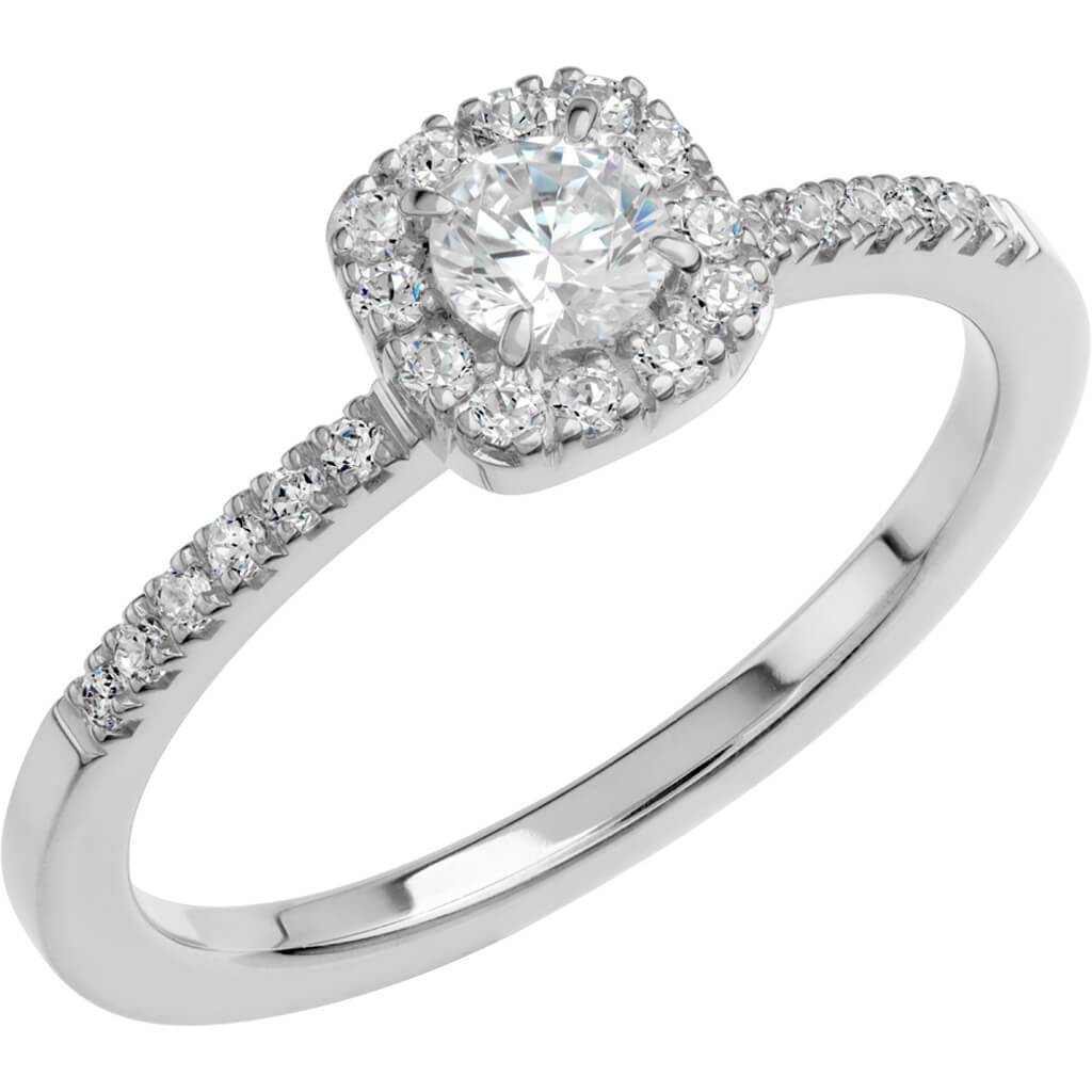 LOVE 05 - Smal haloring i vitguld