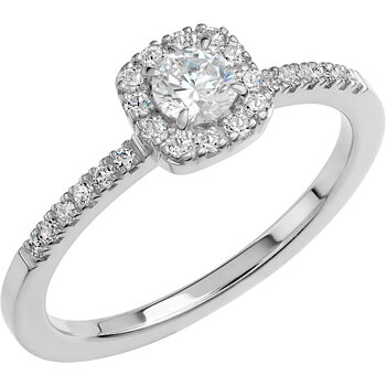 LOVE 05 - Smal haloring i vitguld