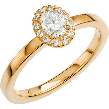 LOVE 06 - Smal oval haloring i rödguld