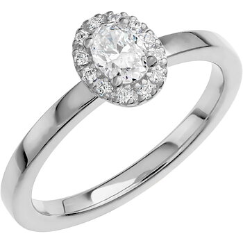 LOVE 06 - Smal oval haloring i vitguld