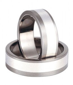 Titanring med Silver TS68-7