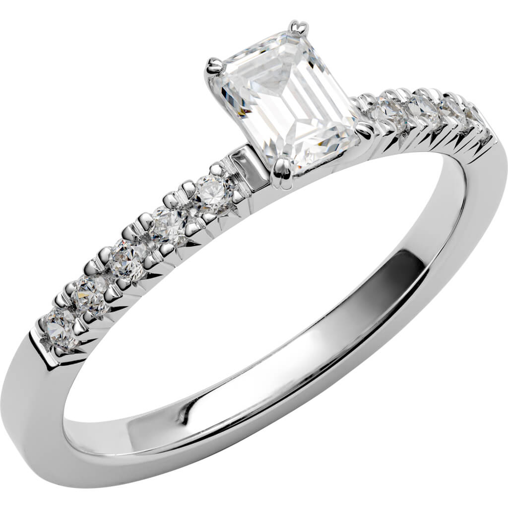 Love 12 - Smal sidostensring i vitguld