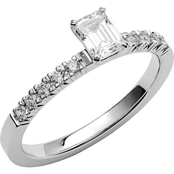 Love 12 - Smal sidostensring i vitguld