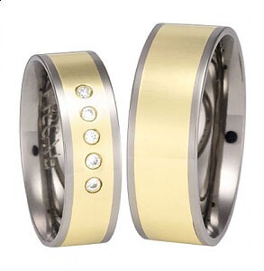 Titanring med Gulguld TG56-8