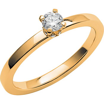 Love 13 - Smal hidden halo ring i rödguld