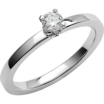 Love 13 - Smal hidden halo ring i vitguld