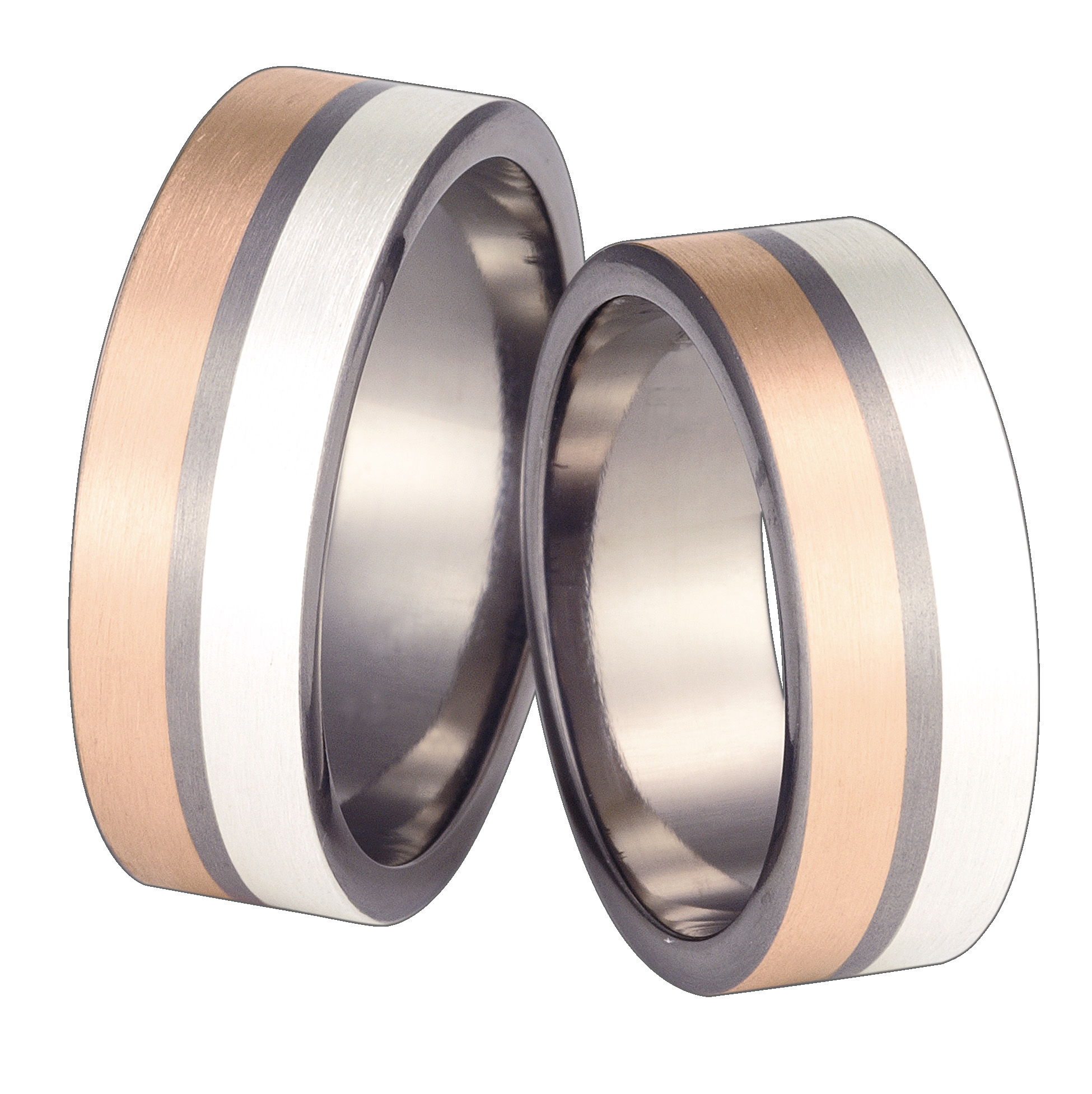 Titanring+Guld+Silver TRG62-7