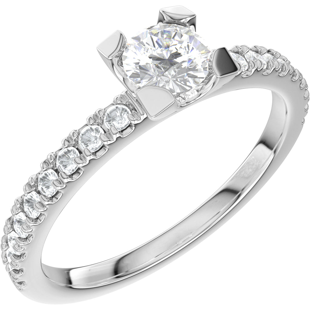 North017 - Lab grown diamantring i vitguld