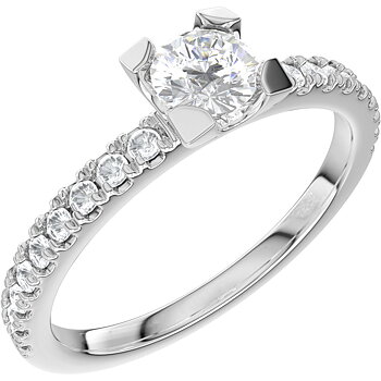 North017 - Lab grown diamantring i vitguld