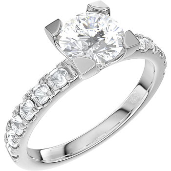 North019 - Lab grown diamantring i vitguld