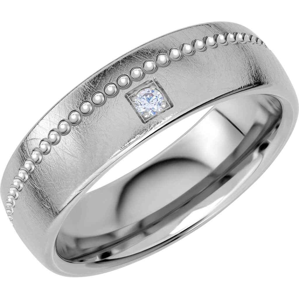 Reflection 08 - Mönstrad diamantring i vitguld