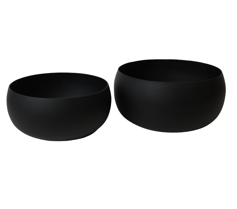 Skål / kruka i matt svart metall 25 cm - 4