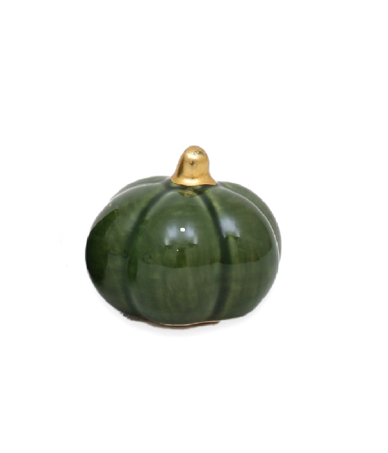 Pumpa grön mellan låg 7,8*6,5 cm keramik