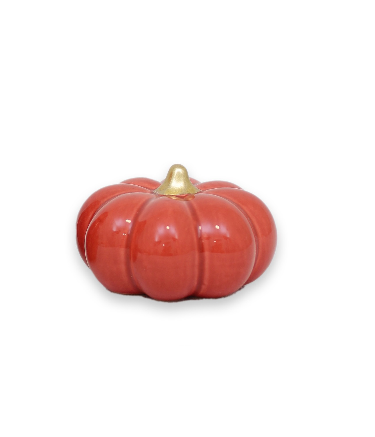Pumpa orange mellan låg 7,5*4,8 cm keramik