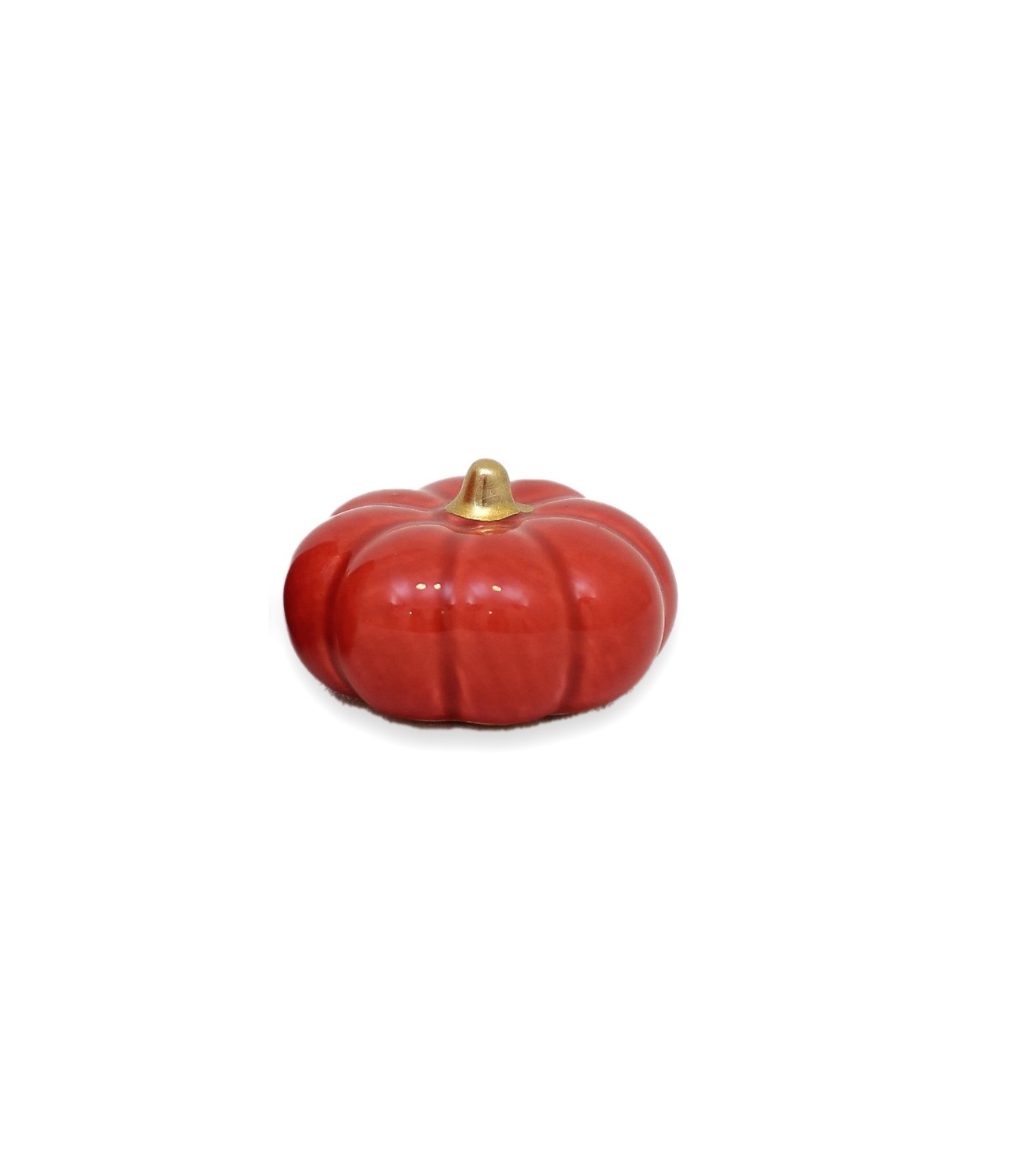 Pumpa orange / rost liten låg 5*3,2 cm keramik