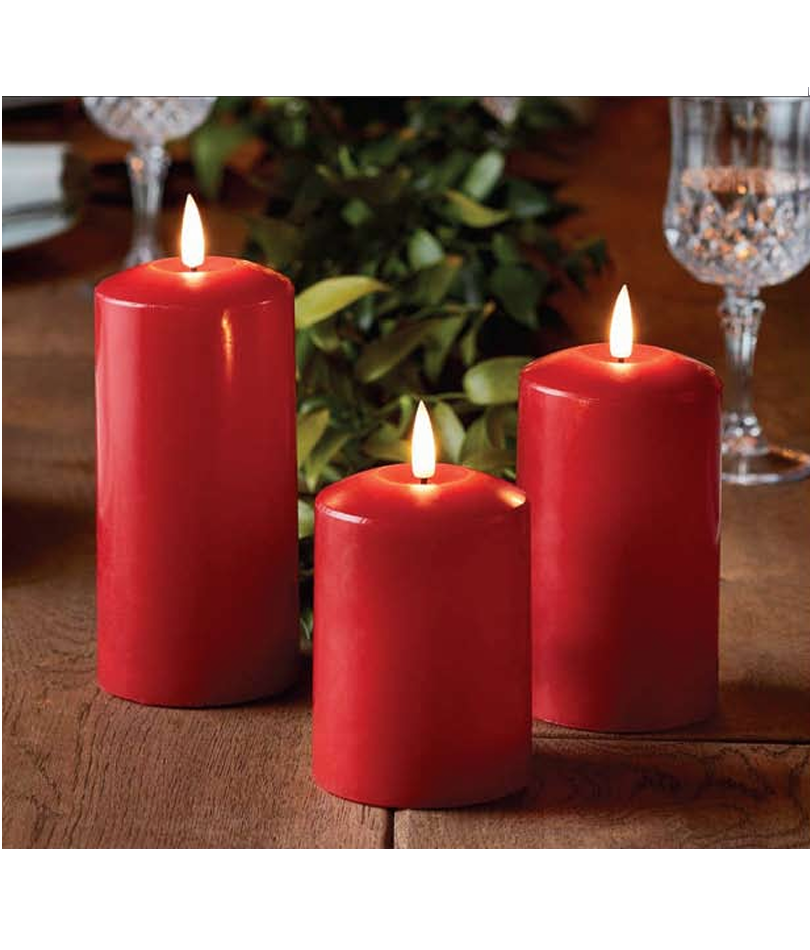 3-p blockljus LED röda. 10-15 cm. Batteriljus med timer 