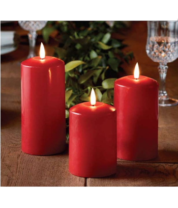 3-p blockljus LED röda. 10-15 cm. Batteriljus med timer