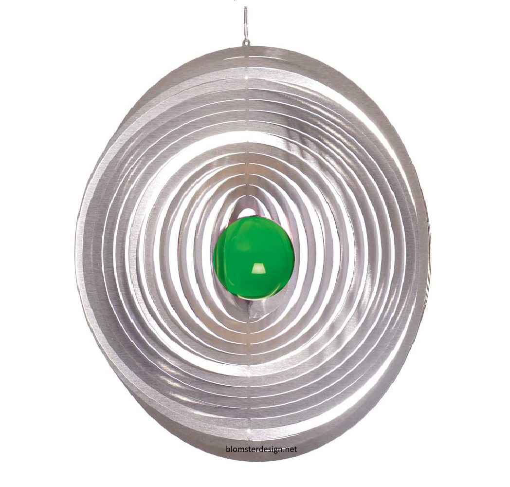 Vindspel Cirkel 18 cm grön kula
