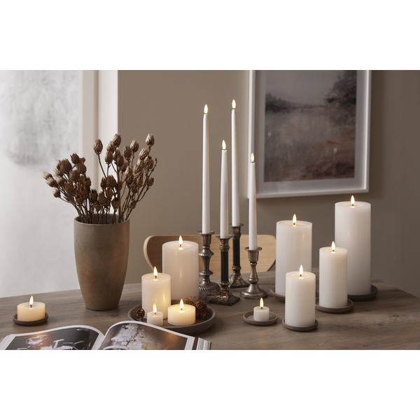 2 st värmeljus vit vax. LED-ljus. Batteriljus med timer