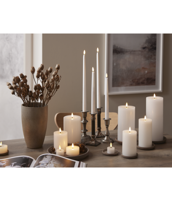 2 st värmeljus vit vax. LED-ljus. Batteriljus med timer