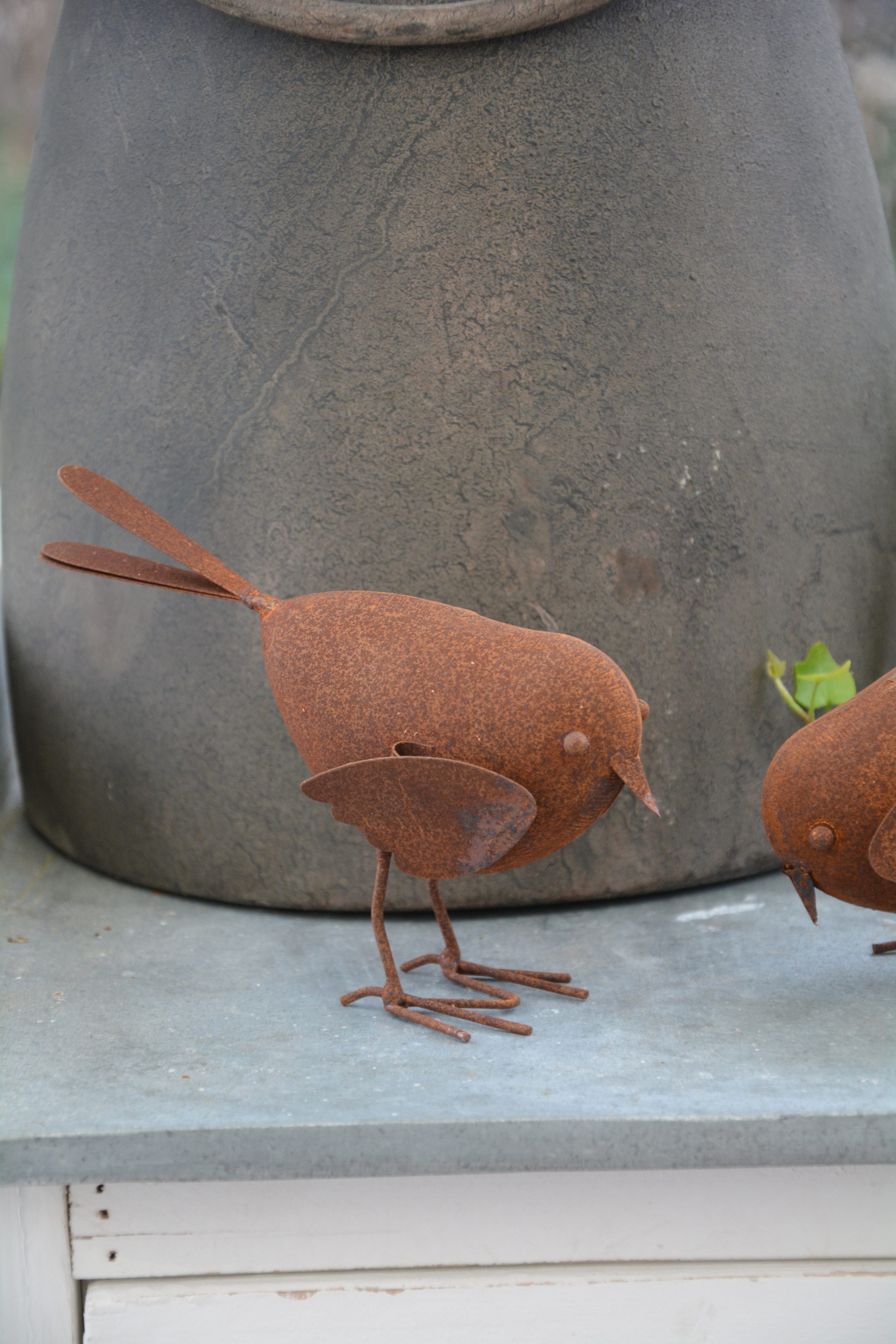 Fågel i rostig metall 16 cm