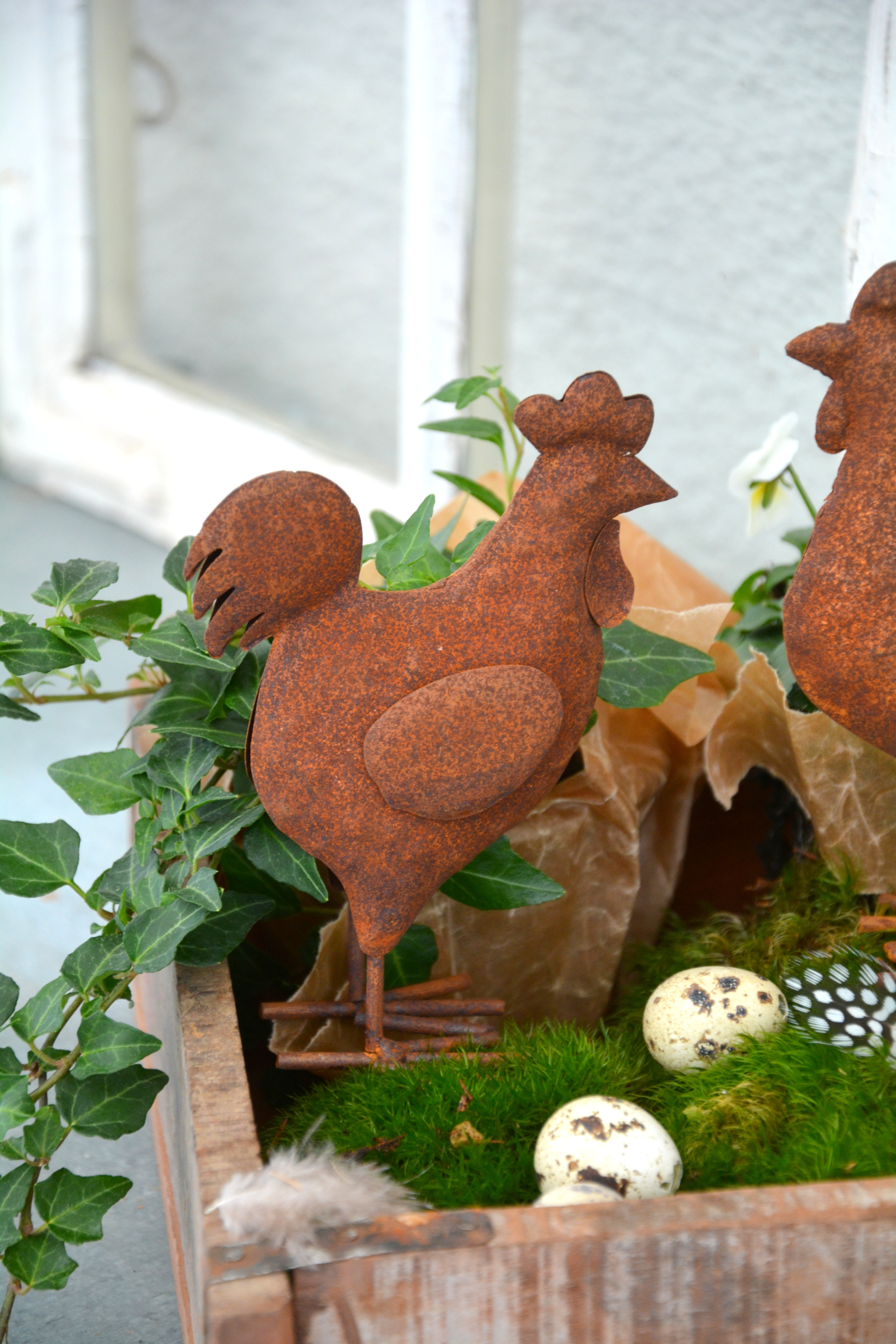 Tupp i rostig plåt 15 cm.